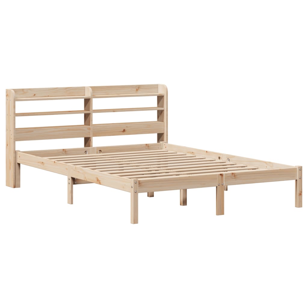 Bed Frame without Mattress 140x190 cm Solid Wood Pine